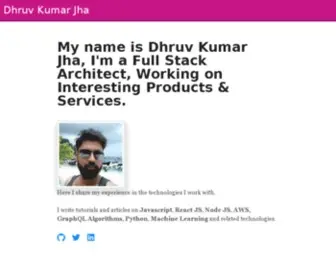 DhruvKumarjHa.com(Entrepreneur & Full Stack Architect) Screenshot