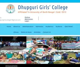 Dhupgurigirlscollege.ac.in(Official Web Site of Dhupguri Girls College) Screenshot