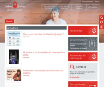 Diabete.qc.ca(Association Diabète Québec) Screenshot