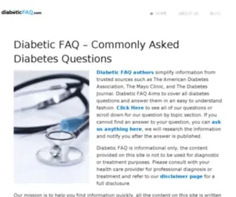 DiabeticFaq.com(Diabetic FAQ) Screenshot