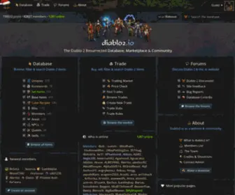 Diablo2.io(The Diablo 2 Resurrected Item Database & Community) Screenshot