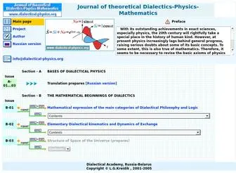 Dialectical-PHysics.org(Journal of theoretical Dialectics) Screenshot