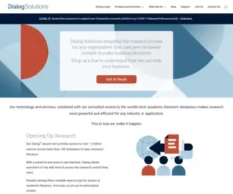 Dialog.com(Dialog Solutions simplifies the research process for any organisation) Screenshot