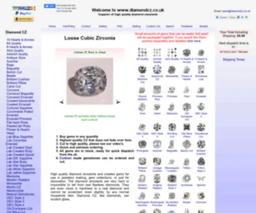Diamondcz.co.uk(Loose Cubic Zirconia Stones) Screenshot
