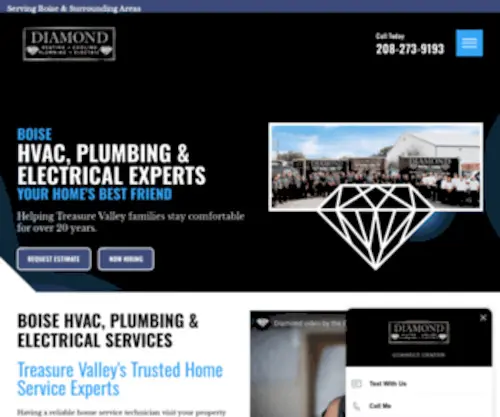 Diamondheatingandcooling.com(Diamond Heating & Cooling Boise) Screenshot