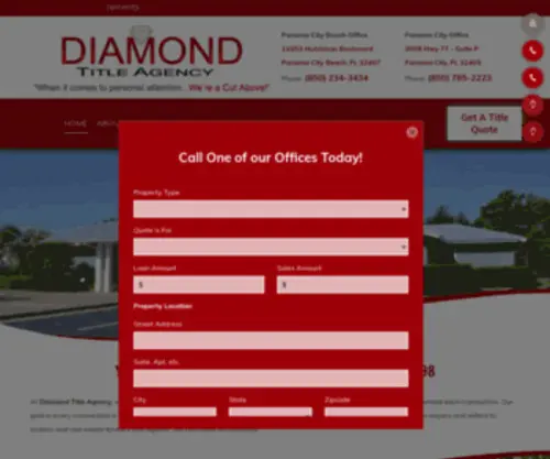 Diamondtitle.com(Panama City Title and Escrow Company) Screenshot