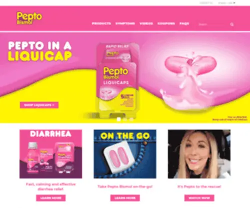Diarrhea.com(Pepto-Bismol) Screenshot