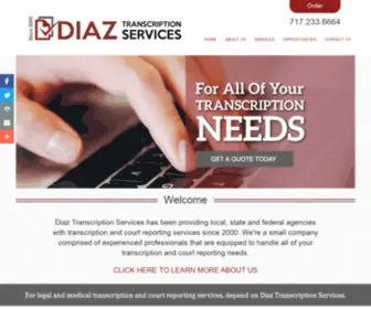 Diaztranscription.com(Diaz Transcription Services) Screenshot