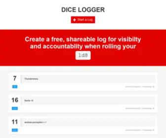 Dicelogger.com(Offline for Maintenance) Screenshot