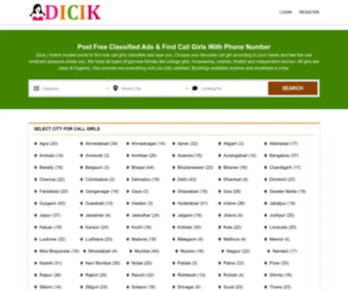 Dicik.com(Post Free Classified Ads & Find Call Girls With Phone Number) Screenshot
