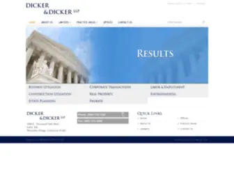 Dickerlaw.com(Dicker and Dicker LLP) Screenshot