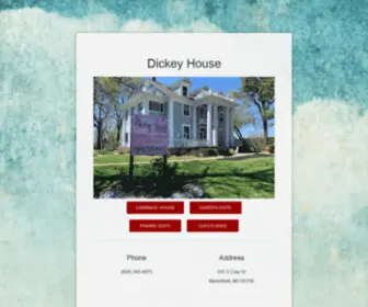 Dickeyhouse.com(Missouri Bed and Breakfast) Screenshot