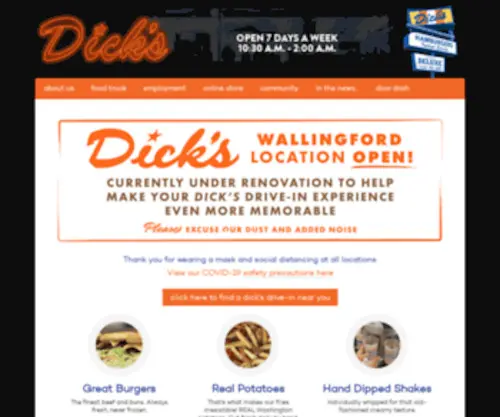 Dicksdrivein.com(Dick's Drive) Screenshot