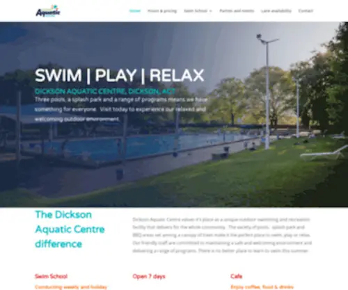 Dicksonaquatic.com.au(Dickson Aquatic Centre) Screenshot