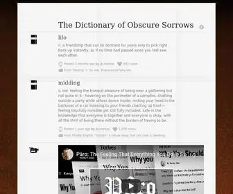 Dictionaryofobscuresorrows.com(The Dictionary of Obscure Sorrows) Screenshot