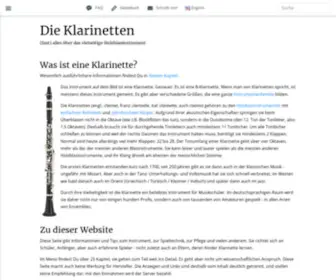 Die-Klarinetten.de(Startseite) Screenshot