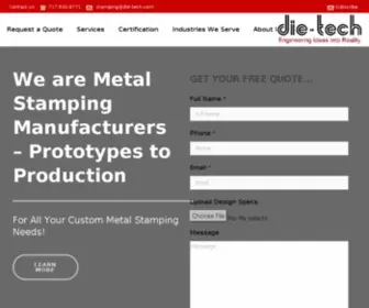 Die-Tech.com(Custom Metal Microstamping Manufacturer) Screenshot