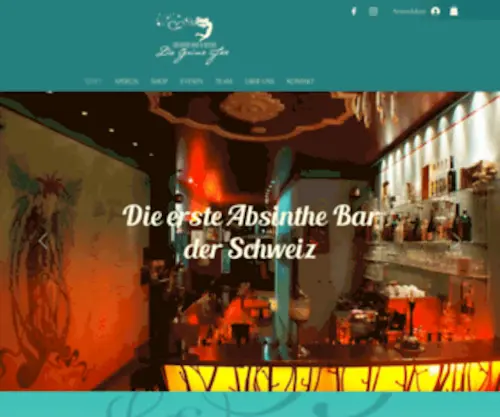 Diegruenefee.ch(Die erste und einzige authentische absinthe) Screenshot