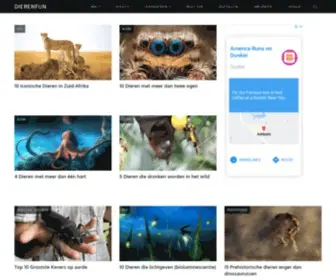 Dierenfun.com(Dieren Weetjes over alle soorten Dieren) Screenshot