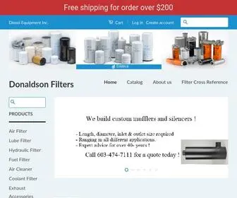Dieselequipmentinc.com(Donaldson Filters for Diesel Trucks) Screenshot