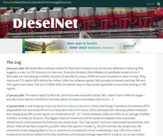 Dieselnet.com(Engine & Emission Technology Online) Screenshot