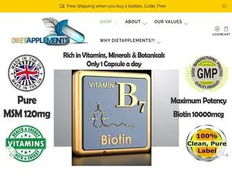 Dietapplements.com(Hydrolyzed Marine Collagen Peptides Hyaluronic Acid Vitamins Minerals) Screenshot