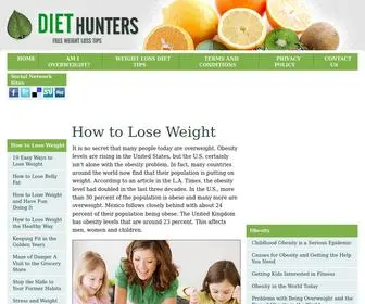 Diethunters.com(Lose Weight with Diet Recipes and Weight Loss Tips) Screenshot