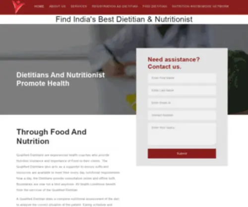 Dietitianinindia.com(Find the Best Nutritionist and Dietitian in India) Screenshot