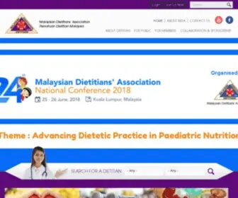 Dietitians.org.my(Malaysian Dietitians' Association) Screenshot