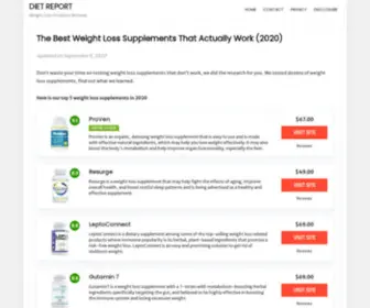 Dietreport.org(The Best Weight Loss Supplements That Actually WorkDiet Report) Screenshot