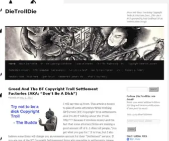 Dietrolldie.com(News and Views Involving Copyright Trolls & John/Jane Does) Screenshot