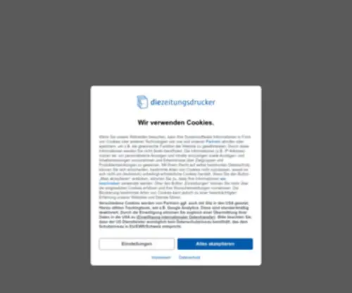 Diezeitungsdrucker.de(Wir lieben Zeitungen) Screenshot