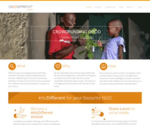 Different.org(The easiest way to make a difference in South Africa) Screenshot