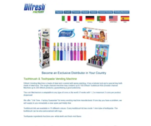 Difresh.com(Manufacturer of vending machines for dental kits (toothbrushes with toothpastes)) Screenshot