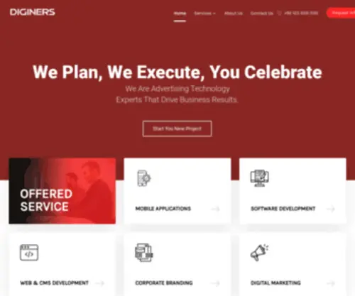 Diginers.com(The Best Development and Designing Agency Globally) Screenshot