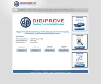 Digiprove.com(Creating Trust in Digital Data) Screenshot