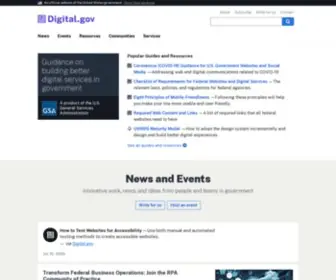 Digital.gov(Guidance on building better digital services in government) Screenshot