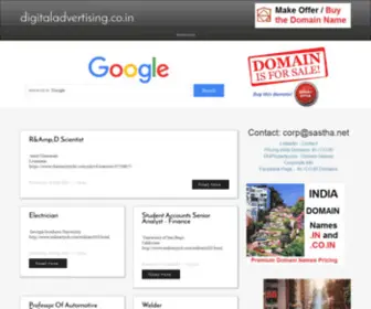 Digitaladvertising.co.in(IN and .CO.IN Business Domain Names for India) Screenshot