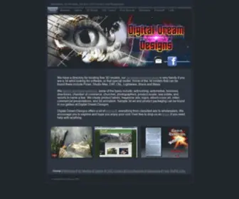 Digitaldreamdesigns.com(3d Models 3d Art Gallery Custom Website Design Product Label Album Cover) Screenshot