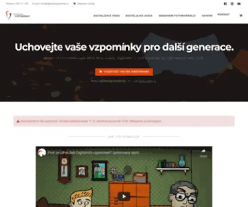 DigitalnivZpominky.cz(Úvodní stránka) Screenshot
