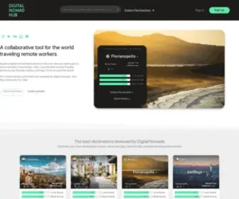 Digitalnomadhub.com(A collaborative tool for world traveling remote workers) Screenshot