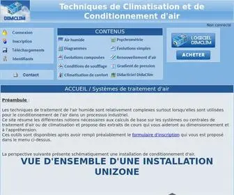 Dimclim.fr(Comment calculer une centrale de climatisation ou de traitement d'air) Screenshot