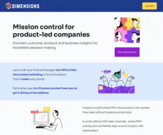 Dimensions.cx(Mission control for product teams) Screenshot