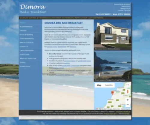 Dimora-Bed-Breakfast.co.uk(Bed and breakfast in Mawgan Port near Newquay) Screenshot