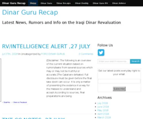Dinargururecap.com(Dinar Guru Recap) Screenshot