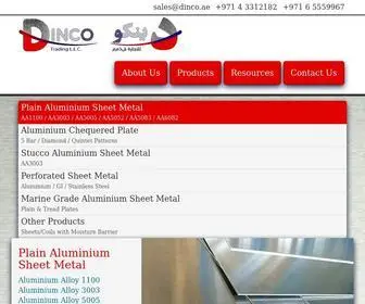 Dinco.ae(Plain & Marine Grade Alloy Aluminium Sheet Supplier in UAE) Screenshot