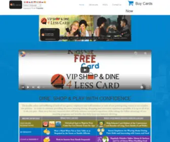 Dine4Lesscard.com(VIP Dine 4Less Card) Screenshot