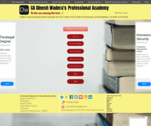 Dineshwadera.com(Dinesh Wadera Professional Academy) Screenshot