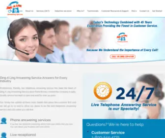 Dingalinganswers.com(Ding A Ling Answering Services) Screenshot