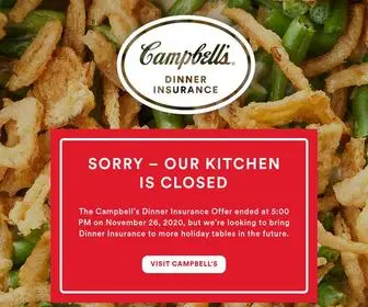 Dinnerinsurance.com(Campbell's Dinner Insurance) Screenshot